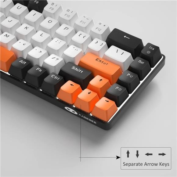 Portable 60% Mechanical Gaming Keyboard, MK-Box LED Backlit Compact 68 Keys - Picture 3 of 6